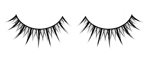 Чёрные накладные ресницы из острых пучков Premium