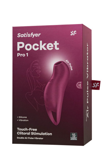 Малиновый вакуум-волновой стимулятор клитора с вибрацией Pocket Pro 1 Малиновый вакуум-волновой стимулятор клитора с вибрацией Pocket Pro 1
