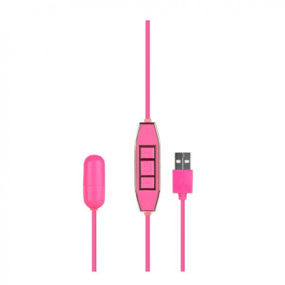 Розовая вибропулька с питанием от USB LET US-B 10 RHYTHMS BULLET SMALL PINK