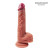 Телесный фаллоимитатор с крупными венами - 20 см.