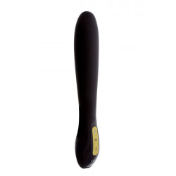 Чёрный перезаряжаемый силиконовый вибратор REE VESTA SILICONE RECHARGEABLE VIBE - 20 см.