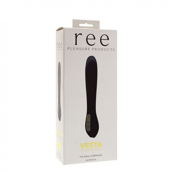 Чёрный перезаряжаемый силиконовый вибратор REE VESTA SILICONE RECHARGEABLE VIBE - 20 см.
