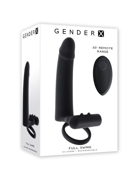 Черная вибронасадка для двойного проникновения Full Swing