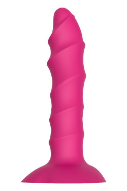 Розовый ребристый анальный фаллоимитатор TWISTED PLUG - 14 см. 